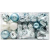 81 Pcs Assorted Shape Christmas Ornaments (Babyblue And White)