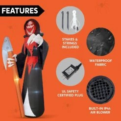 Joiedomi 12ft Grim Reaper With Scythe LED Halloween Inflatable -Joiedomi 12ftGrimReaperwithScytheLEDHalloweenInflatable 8