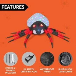 Joiedomi 12ft Long LEDs Halloween Inflatable Spider -Joiedomi 12ftLongLEDsHalloweenInflatableSpider 4