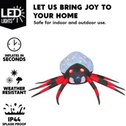 Joiedomi 12ft Long LEDs Halloween Inflatable Spider -Joiedomi 12ftLongLEDsHalloweenInflatableSpider 6