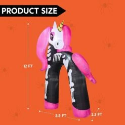 Joeidomi 12ft Rainbow Skeleton Unicorn Arch LED Halloween Inflatable -Joiedomi 12ftRainbowSkeletonUnicornArchLEDHalloweenInflatable 5