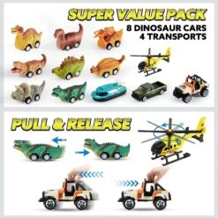 Joiedomi 13Pcs Dinosaur Transport Carrier Truck With Mini Dino Car Set -Joiedomi 13PcsDinosaurTransportCarrierTruckwithMiniDinoCarSet 3