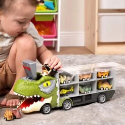 Joiedomi 13Pcs Dinosaur Transport Carrier Truck With Mini Dino Car Set -Joiedomi 13PcsDinosaurTransportCarrierTruckwithMiniDinoCarSet 5