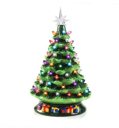 15in Tabletop Prelit Ceramic Christmas Tree With 70 Multicolor Bulbs 3 15in Tabletop Prelit Ceramic Christmas Tree With 70 Multicolor Bulbs