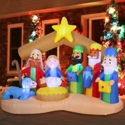 9ft Inflatable Nativity Of Jesus With Three Wisemen