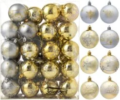 Christmas Ornaments Ball (Gold & Silver), 40 Pcs