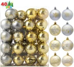 Christmas Ornaments Ball (Gold & Silver), 40 Pcs 15 Christmas Ornaments Ball (Gold & Silver), 40 Pcs -Joiedomi 27 4378a291 35f8 40b7 988a 05be76e4ddd5