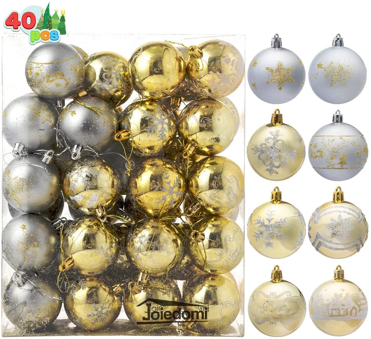 Christmas Ornaments Ball (Gold & Silver), 40 Pcs 9 Christmas Ornaments Ball (Gold & Silver), 40 Pcs - Image 7