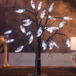 1.5ft LED Glitter Tree - White Ghost -Joiedomi 29