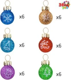 Mini Glitter Glass Patterned Balls Ornaments, 36 Pcs -Joiedomi 29 3eb73bbd f405 420c abe8 39a7fac44500