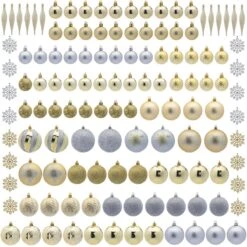 133 Pcs Christmas Ornaments (Gold&Silver)