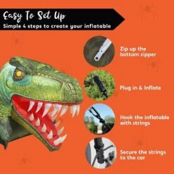 3.6ft Dinosaur Trunk Or Treat Halloween Inflatable -Joiedomi 3.6ftDinosaurTrunkorTreatHalloweenInflatable 7