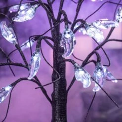 1.5ft LED Glitter Tree - White Ghost -Joiedomi 30