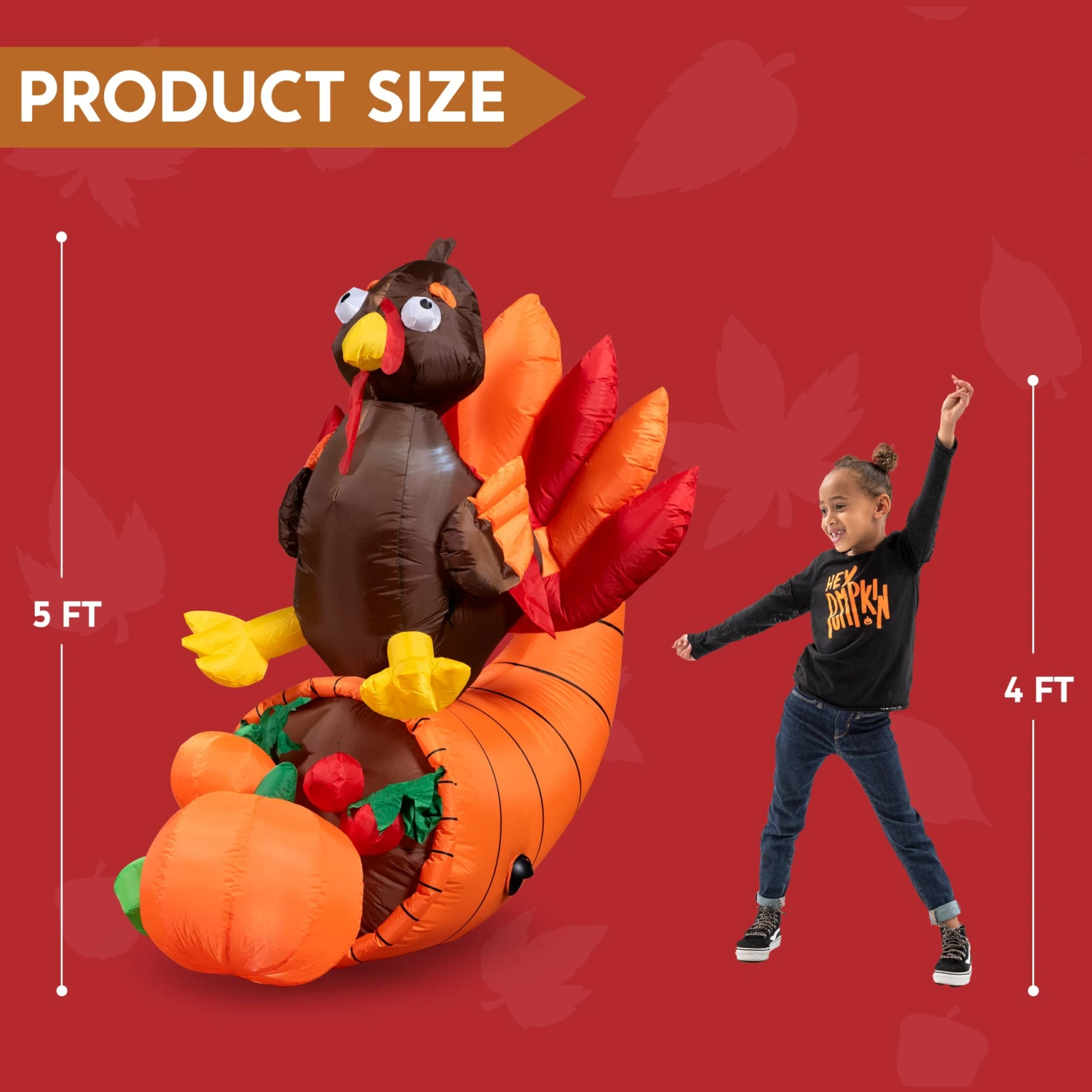 Tall Thanksgiving Turkey On Cornucopia (5 Ft) 6 Tall Thanksgiving Turkey On Cornucopia (5 Ft) - Image 5