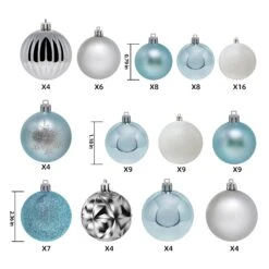 110 Pcs Blue, White, And Silver Christmas Ornaments 11 110 Pcs Blue, White, And Silver Christmas Ornaments -Joiedomi 30263 1