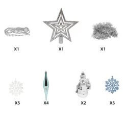 110 Pcs Blue, White, And Silver Christmas Ornaments 12 110 Pcs Blue, White, And Silver Christmas Ornaments -Joiedomi 30263 2