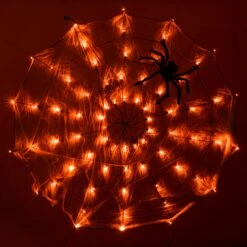 60in Light-up Orange Spider Web 12 60in Light-up Orange Spider Web -Joiedomi 30858 02