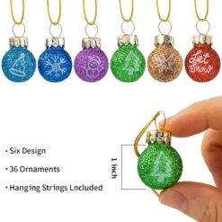 Mini Glitter Glass Patterned Balls Ornaments, 36 Pcs -Joiedomi 30 3f0ef985 5b4d 41d9 955e 7a2c8774e9c9