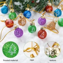 Mini Glitter Glass Patterned Balls Ornaments, 36 Pcs -Joiedomi 32 19c05436 8cc0 49b4 bc21 98b4315bbb75