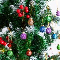 Mini Glitter Glass Patterned Balls Ornaments, 36 Pcs -Joiedomi 33 3f963b42 dfa0 4a7f a102 fe445d29ec5d