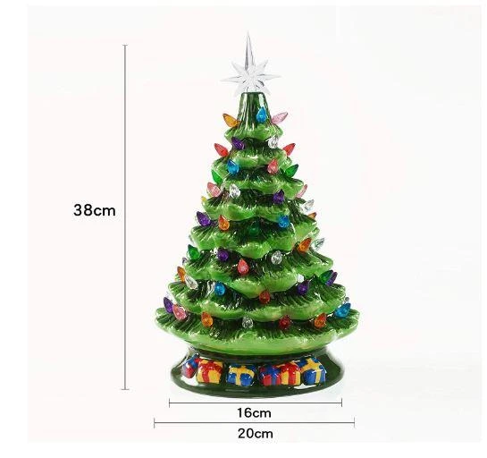 15in Tabletop Prelit Ceramic Christmas Tree With 70 Multicolor Bulbs 7 15in Tabletop Prelit Ceramic Christmas Tree With 70 Multicolor Bulbs - Image 5