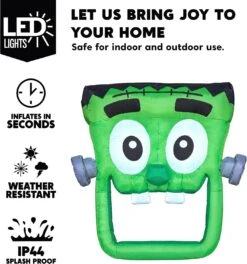 4.3ft Halloween Inflatable Green Face Zombie Trunk Or Treat -Joiedomi 4.3ftHalloweenInflatableGreenFaceZombieTrunkOrTreat 3