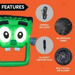 4.3ft Halloween Inflatable Green Face Zombie Trunk Or Treat -Joiedomi 4.3ftHalloweenInflatableGreenFaceZombieTrunkOrTreat 6