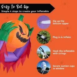 Joiedomi 4.5 FT Tall Halloween Inflatable Pumpkin Ghost Broke Out -Joiedomi 4.5 FT Tall Halloween Inflatable Pumpkin Ghost Broke Out 2