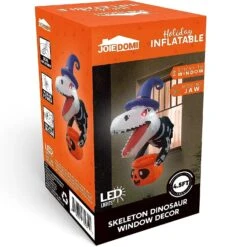 Joiedomi 4.5ft Animated Dinosaur Inflatable Window Breaker With Pumpkin Candy Holder -Joiedomi 4.5ftAnimatedDinosaurInflatableWindowBreakerwithPumpkinCandyHolder 4