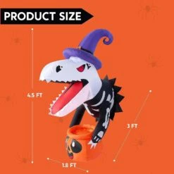 Joiedomi 4.5ft Animated Dinosaur Inflatable Window Breaker With Pumpkin Candy Holder -Joiedomi 4.5ftAnimatedDinosaurInflatableWindowBreakerwithPumpkinCandyHolder 8