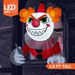Joiedomi 4.5ft Killer Clown Window Breaker Inflatable Decoration -Joiedomi 4.5ftKillerClownWindowBreakerInflatableDecoration 2