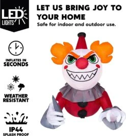 Joiedomi 4.5ft Killer Clown Window Breaker Inflatable Decoration -Joiedomi 4.5ftKillerClownWindowBreakerInflatableDecoration 3