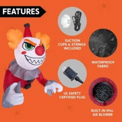 Joiedomi 4.5ft Killer Clown Window Breaker Inflatable Decoration -Joiedomi 4.5ftKillerClownWindowBreakerInflatableDecoration 6