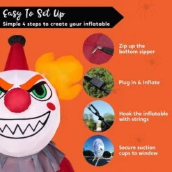 Joiedomi 4.5ft Killer Clown Window Breaker Inflatable Decoration -Joiedomi 4.5ftKillerClownWindowBreakerInflatableDecoration 7
