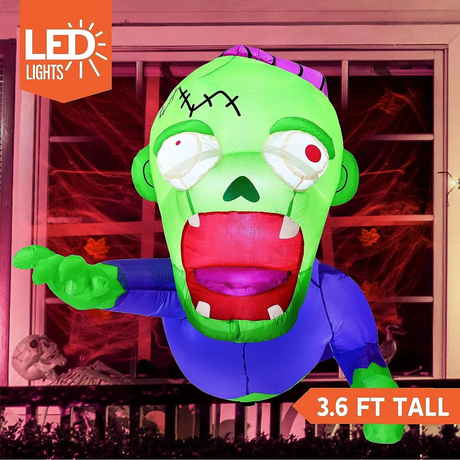 4.5ft Zombie Window Breaker Halloween Inflatable Decoration 4 4.5ft Zombie Window Breaker Halloween Inflatable Decoration - Image 2