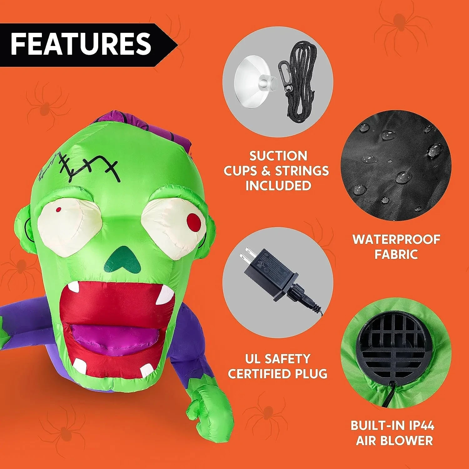 4.5ft Zombie Window Breaker Halloween Inflatable Decoration 8 4.5ft Zombie Window Breaker Halloween Inflatable Decoration - Image 6