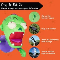 4.5ft Zombie Window Breaker Halloween Inflatable Decoration 15 4.5ft Zombie Window Breaker Halloween Inflatable Decoration -Joiedomi 4.5ftZombieWindowBreakerHalloweenInflatableDecoration 7
