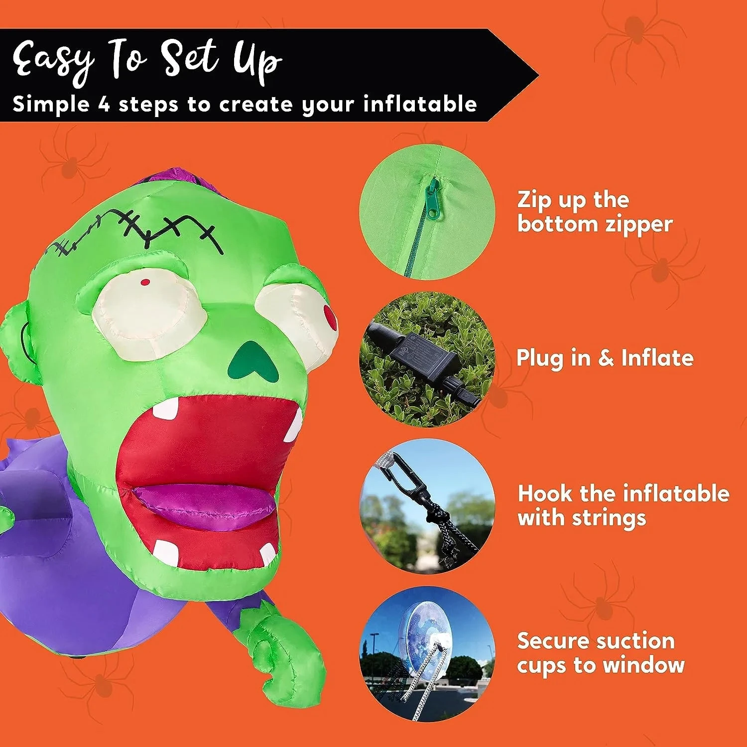 4.5ft Zombie Window Breaker Halloween Inflatable Decoration 9 4.5ft Zombie Window Breaker Halloween Inflatable Decoration - Image 7