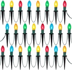 Christmas Multicolored Pathway Marker String Lights - 24pcs