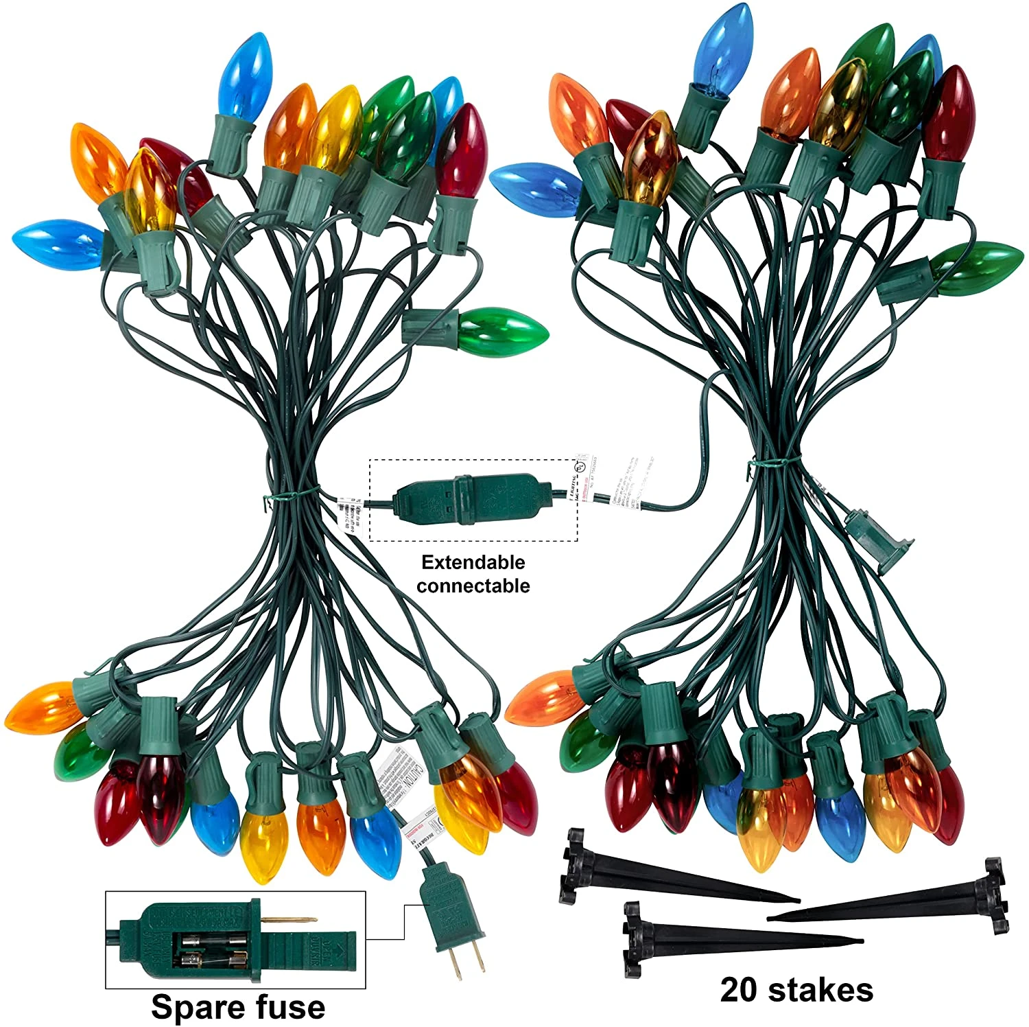 Christmas Multicolored Pathway Marker String Lights - 24pcs 10 Christmas Multicolored Pathway Marker String Lights - 24pcs - Image 8