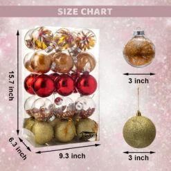 Assorted Christmas Ball Ornaments, 30 Pcs -Joiedomi 4 056190e2 2a0c 4532 ad76 5a6f372b42fb