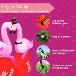 5FT Tall LED Lights Flamingos Couple Valentines Day Holiday Inflatable Decoration 14 5FT Tall LED Lights Flamingos Couple Valentines Day Holiday Inflatable Decoration -Joiedomi 5 ft Tall Flamingos Couple 1 result