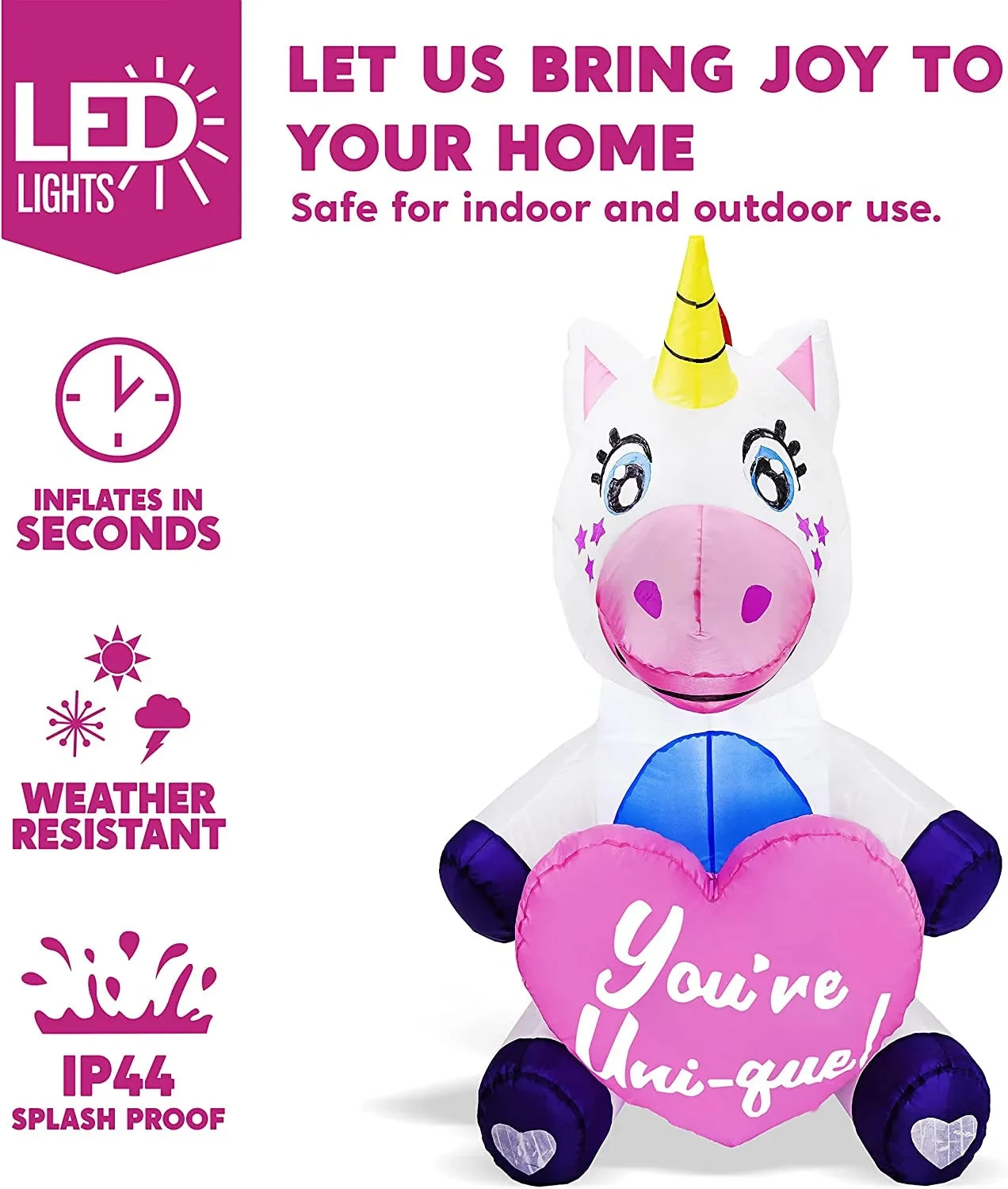 5FT Tall Sitting Inflatable Ride A Unicorn Costume Yard Decoration 5 5FT Tall Sitting Inflatable Ride A Unicorn Costume Yard Decoration - Image 3