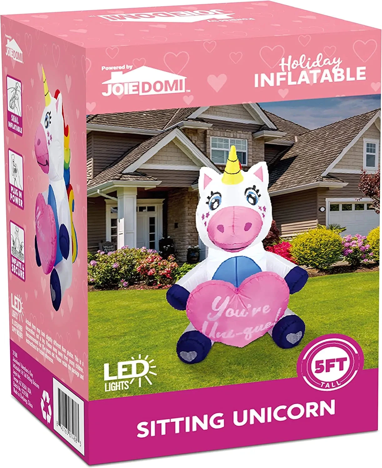 5FT Tall Sitting Inflatable Ride A Unicorn Costume Yard Decoration 10 5FT Tall Sitting Inflatable Ride A Unicorn Costume Yard Decoration - Image 8
