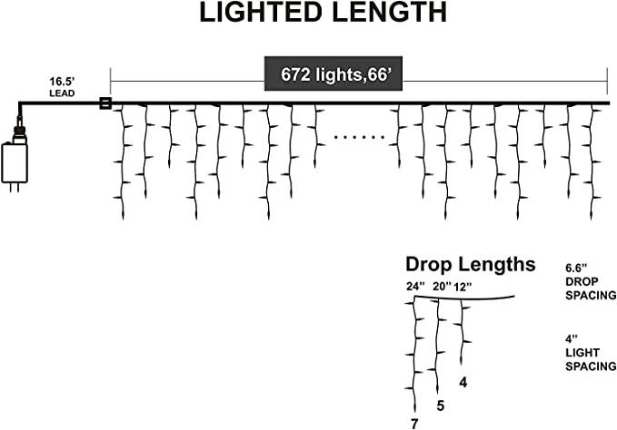 672 LED Christmas Icicle Lights Color Changing 9 672 LED Christmas Icicle Lights Color Changing - Image 7