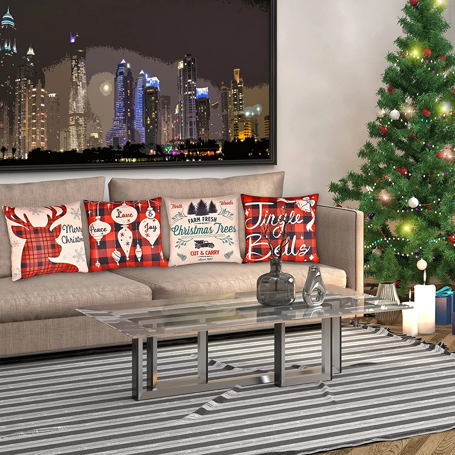 Christmas Buffalo Pillow Covers 8 Christmas Buffalo Pillow Covers - Image 6