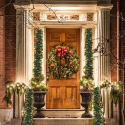 9 Ft Artificial Garland With100 LED Lights & Decorations 13 9 Ft Artificial Garland With100 LED Lights & Decorations -Joiedomi 59 da07470a 6833 41ac 9315 7a9faa383d4a