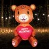 Tall Teddy Bear With Heart Valentine Inflatable (5ft)