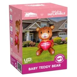 Tall Teddy Bear With Heart Valentine Inflatable (5ft) -Joiedomi 5ft LED Valentines Inflatable Baby Teddy Bear with Heart 8 result