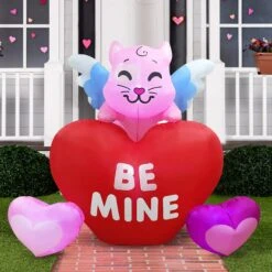 Tall Kitty On Hearts Valentine Inflatable (5ft)